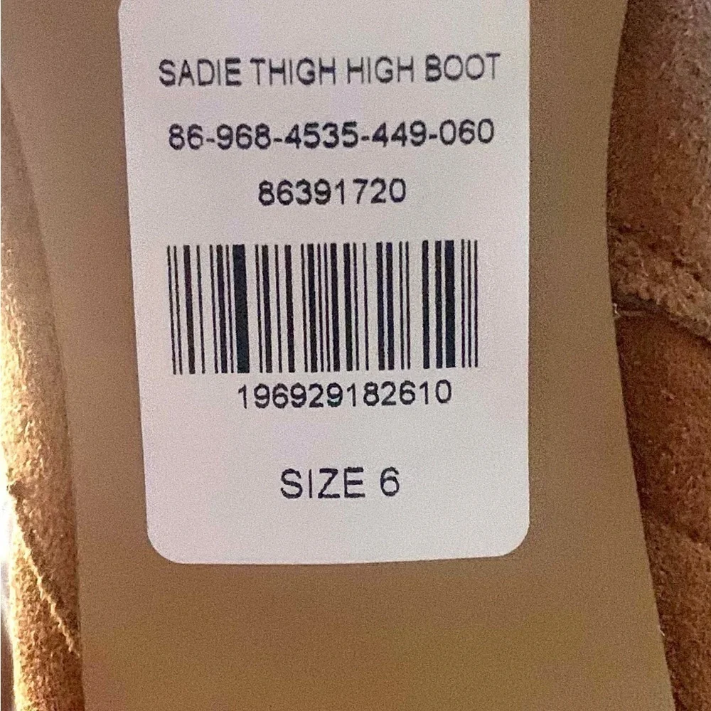 NWT New York & Company Sadie Thigh High Boots Cognac Sz 6 STYLE: 09684535